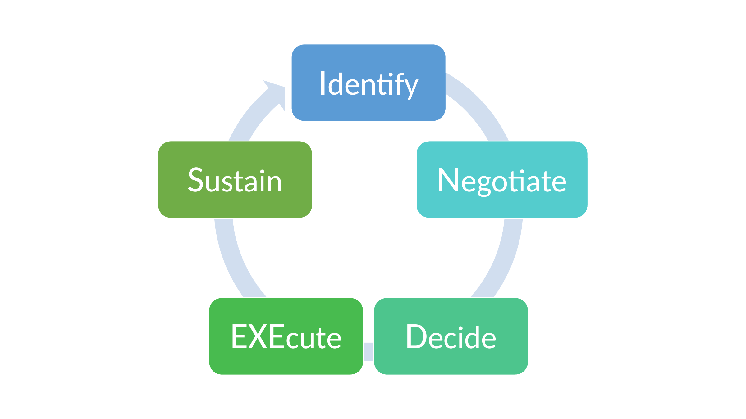 INDEXES framework: Identify, Negotiate, Decide, Execute and Sustain